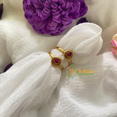 Premium AD Stone Toe Rings -Peacock Feather-Red-G7582